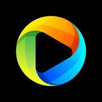 design de logotipo gradiente de mídia colorida o vetor