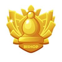 ícone do bispo. símbolo de prêmio de xadrez para jogo de tabuleiro de estratégia de xadrez. símbolo vetorial