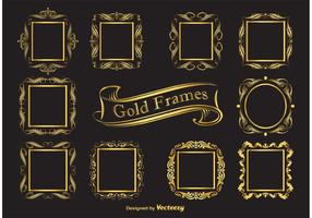 Frames elegantes de vetores de ouro