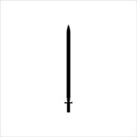 uma espada isolada no fundo branco. silhueta de design de arma antiga de espada militar. ilustração vetorial, ícone simples. punhais e facas desenhados à mão. projeto de arquivo eps 10 vetor