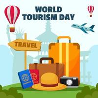 fundo do dia mundial do turismo vetor