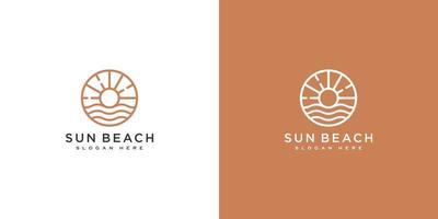vetor de design de logotipo de praia de sol