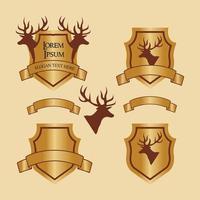 design e escudo do logotipo da região selvagem do caçador de veados