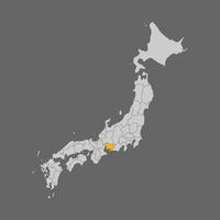 prefeitura de aichi destacada no mapa do japão vetor