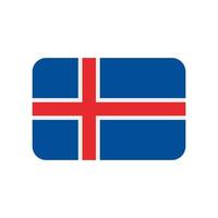 ícone de vetor de bandeira da Islândia isolado no fundo branco