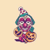 ilustração de palhaço de halloween vetor