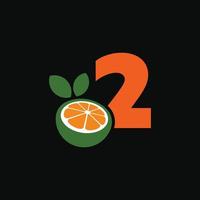 logotipo laranja número 2 vetor