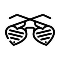óculos em ilustração vetorial de ícone de linha de forma de coração vetor