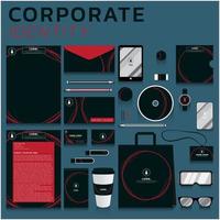 identidade corporativa de círculos vermelhos definida para negócios e marketing vetor