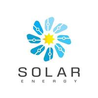 inspiração de design de logotipo de célula solar vetor