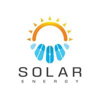 inspiração de design de logotipo de célula solar vetor