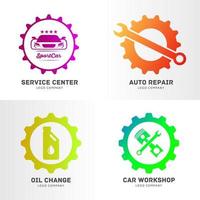 conjunto de logotipo de negócios de serviços automotivos vetor