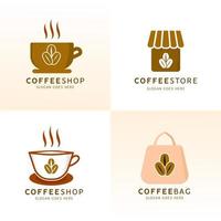 conjunto de design de logotipo de café vetor
