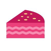 ícone multicolorido plano de pedaço de bolo de chocolate vetor