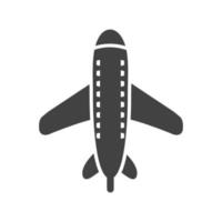 ícone preto de glifo de avião voador vetor