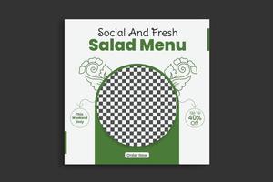 modelo de mídia social de comida, design de menu de comida de restaurante, banner da web, postagem de mídia social vetor