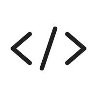 ícone de arte de linha de código vetorial preto eps10 ou logotipo em estilo moderno moderno plano simples isolado no fundo branco vetor