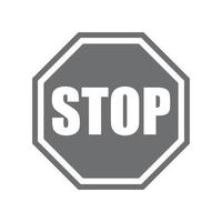 sinal de parada de vetor cinza eps10 ou logotipo em estilo moderno moderno simples plano isolado no fundo branco