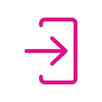 ícone de login de vetor rosa eps10 ou logotipo em estilo moderno moderno plano simples isolado no fundo branco