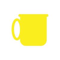 eps10 ícone sólido de xícara de café vetorial amarelo ou logotipo em estilo moderno moderno plano simples isolado no fundo branco vetor