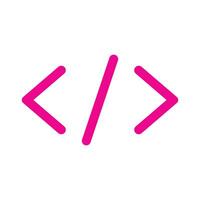 ícone de arte de linha de código de vetor rosa eps10 ou logotipo em estilo moderno moderno plano simples isolado no fundo branco