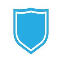 ícone sólido de escudo vetorial eps10 azul ou logotipo em estilo moderno moderno simples plano isolado no fundo branco vetor