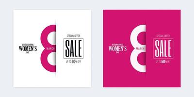 banners de corte de papel de desconto de venda internacional do dia da mulher