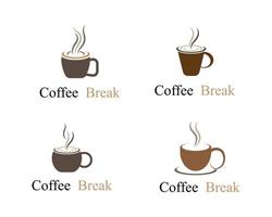 logotipo da xícara de coffee-break vetor