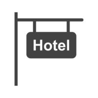 ícone preto de glifo de sinal de hotel vetor