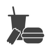 ícone preto de glifo de almoço vetor