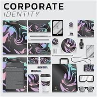 identidade corporativa de redemoinho gradiente definido para negócios e marketing vetor