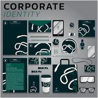 identidade corporativa de cobra verde e branca definida para negócios e marketing vetor