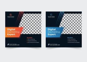 webinar de negócios de postagem de mídia social de marketing digital para história de mídia social, postagem de negócios ou modelo de banner de histórias design de forma geométrica para elementos abstratos atraentes postar espaço de fundo vetor