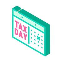 ilustração em vetor ícone isométrico de imposto do dia