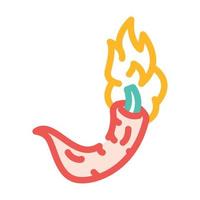 pimenta caiena queimando ilustração em vetor ícone de cor vegetal