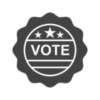 voto adesivo glifo ícone preto vetor