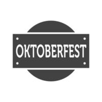 ícone preto de glifo de banner oktoberfest vetor