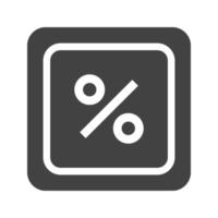 símbolo de porcentagem glifo ícone preto vetor
