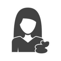 ícone preto de glifo de tratamento saudável de mulher vetor