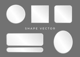 placa de forma branca 3d simples ou vetor de quadro em fundo cinza com o círculo, elipse, o quadrado pode ser colocado texto ou produto no quadro