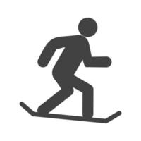 ícone preto de glifo de snowboard vetor