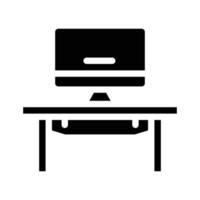 ilustração vetorial de ícone de glifo de mesa de espaço de trabalho de coworking vetor