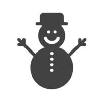 ícone preto de glifo de boneco de neve vetor