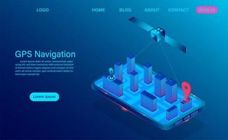 aplicativo de navegação GPS no conceito de smartphone vetor
