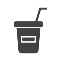 ícone de glifo de copo de suco preto vetor