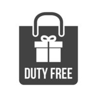 ícone preto de glifo de bagagem duty free vetor