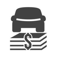 ícone preto de glifo de financiamento de automóveis vetor
