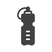 ícone preto de glifo de garrafa de água vetor