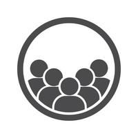 ícone preto de glifo de grupos de usuários vetor