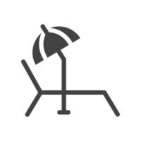 ícone de glifo de cadeira de banho de sol preto vetor